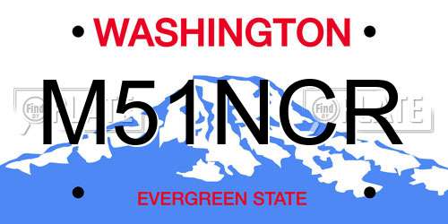 M51NCR Washington License Plate