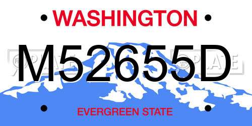 M52655D Washington License Plate