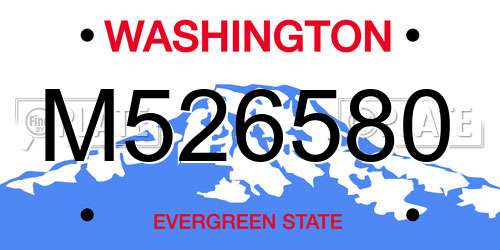 M526580 Washington License Plate