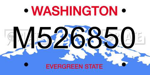 M526850 Washington License Plate
