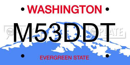 M53DDT Washington License Plate