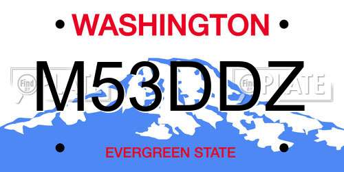M53DDZ Washington License Plate