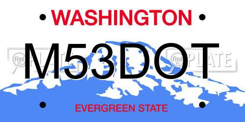 M53DOT Washington License Plate