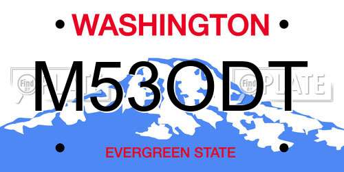 M53ODT Washington License Plate
