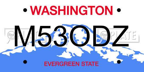 M53ODZ Washington License Plate