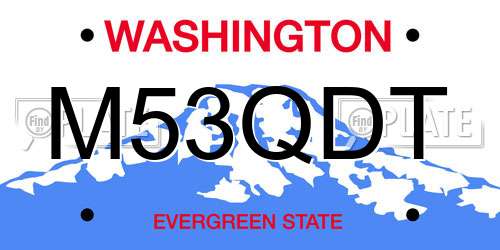 M53QDT Washington License Plate