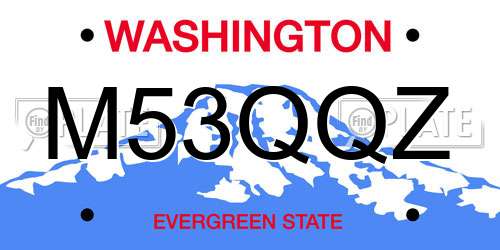 M53QQZ Washington License Plate
