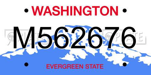 M562676 Washington License Plate