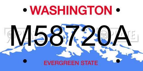 M58720A Washington License Plate