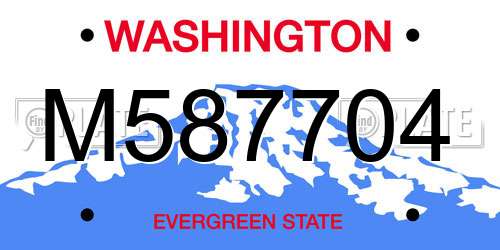 M587704 Washington License Plate