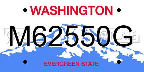 M62550G Washington License Plate