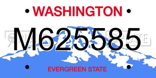 M625585 Washington License Plate