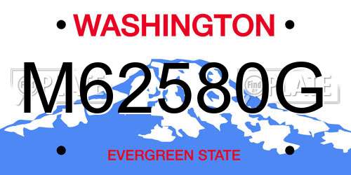 M62580G Washington License Plate