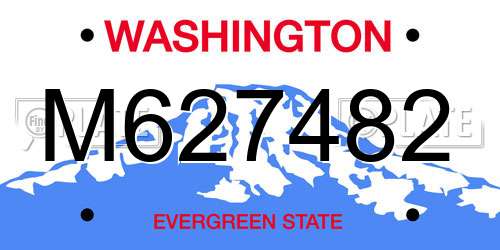 M627482 Washington License Plate
