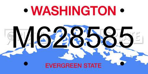 M628585 Washington License Plate