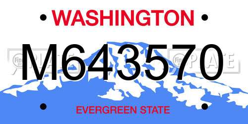 M643570 Washington License Plate