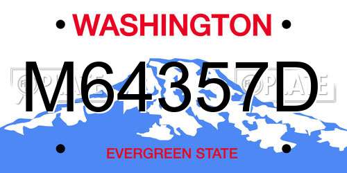 M64357D Washington License Plate