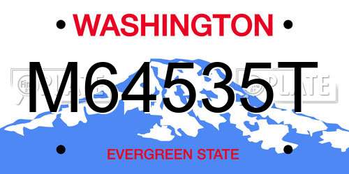 M64535T Washington License Plate