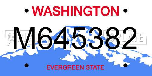 M645382 Washington License Plate