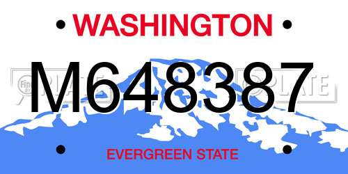 M648387 Washington License Plate