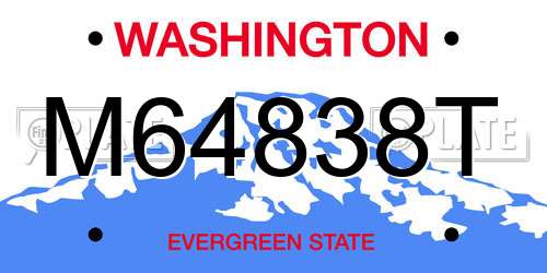M64838T Washington License Plate