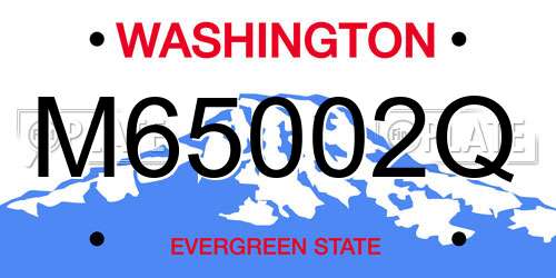 M65002Q Washington License Plate