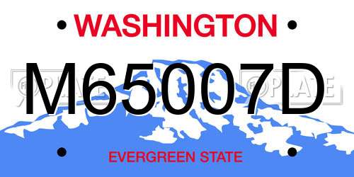 M65007D Washington License Plate