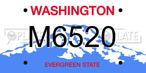 M6520 Washington License Plate