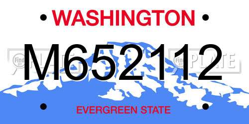 M652112 Washington License Plate
