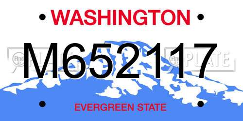 M652117 Washington License Plate
