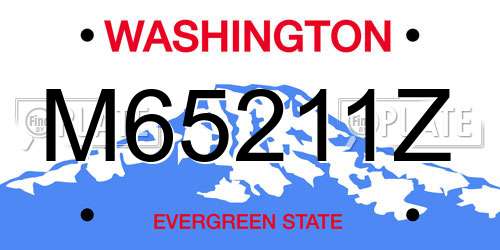 M65211Z Washington License Plate