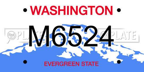 M6524 Washington License Plate