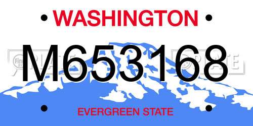M653168 Washington License Plate