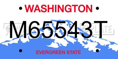 M65543T Washington License Plate