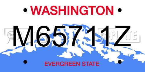 M65711Z Washington License Plate