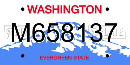 M658137 Washington License Plate