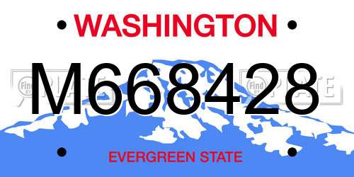 M668428 Washington License Plate