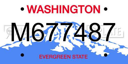 M677487 Washington License Plate