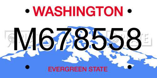 M678558 Washington License Plate