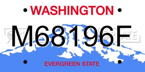 M68196F Washington License Plate