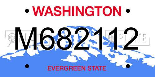 M682112 Washington License Plate