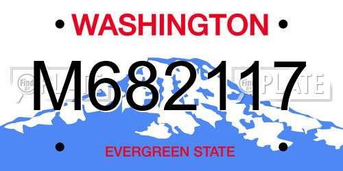 M682117 Washington License Plate
