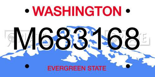M683168 Washington License Plate