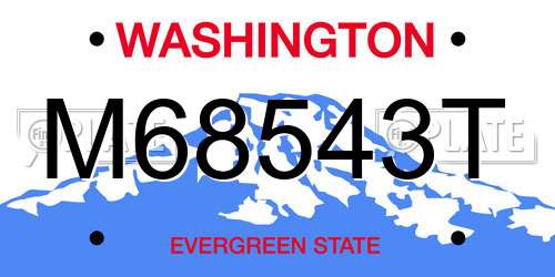 M68543T Washington License Plate
