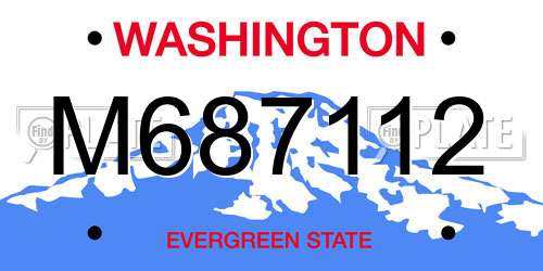 M687112 Washington License Plate
