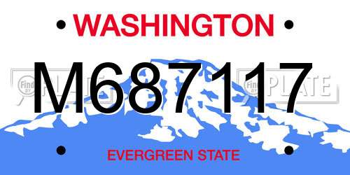M687117 Washington License Plate