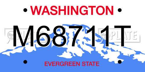M68711T Washington License Plate