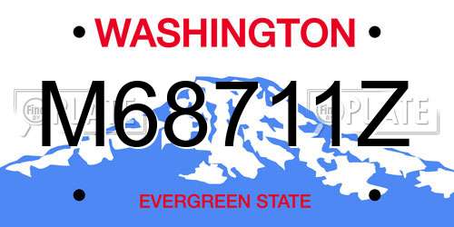 M68711Z Washington License Plate