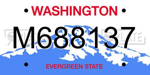 M688137 Washington License Plate
