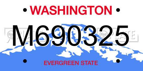 M690325 Washington License Plate